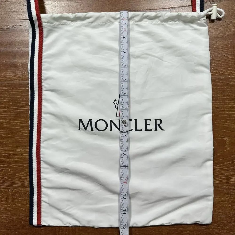 Moncler Drawstring Shoulder Bag 15”x13” White Travel Designer Storage Dust Cover